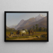 Landscape painting with plowmen and horses in the canton of Valais - Johann Jakob Biedermann — framed artwork on a wall