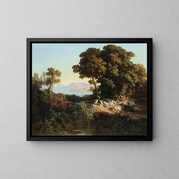 de los alrededores de Monreale, Sicilia - Johann Jakob Frey — cuadro enmarcado en la pared