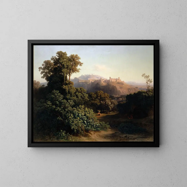 Paisaje cerca de Granada - Johann Jakob Frey — cuadro enmarcado en la pared