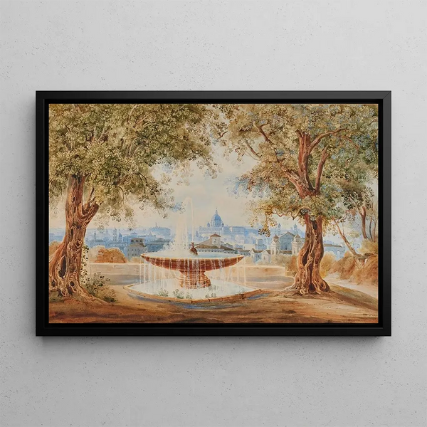 Johann Jakob Wolfensberger - Vue de Rome depuis les hauteurs avec la basilique Saint Pierre.webp