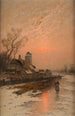 Winter Sun on Frozen Lake - Johann Jungblut — artwork view