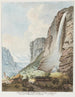 Waterfall called Staubbach in the Lauterbrunnen Valley - Johann Ludwig Aberli — artwork view
