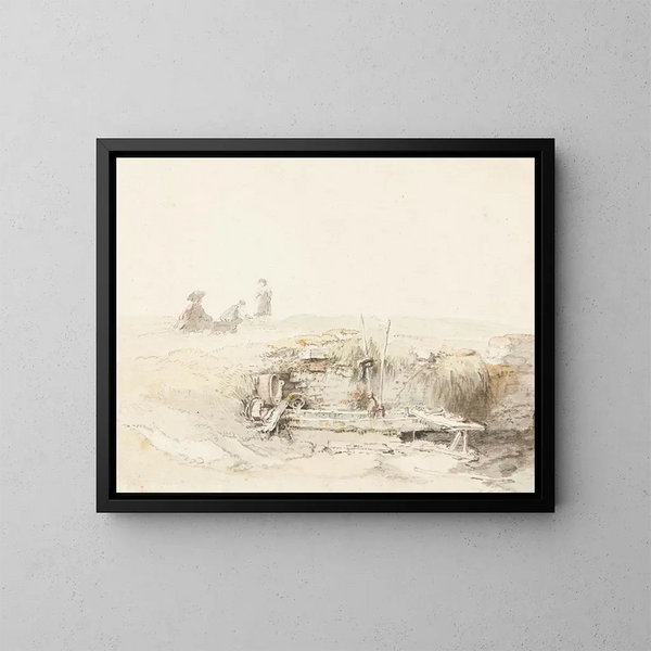 Fuente de campo - Johann Ludwig Aberli — cuadro enmarcado en la pared