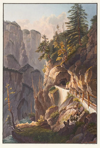 Johann Ludwig Bleuler - Vue de la galerie perdu en venant de Tousis.webp