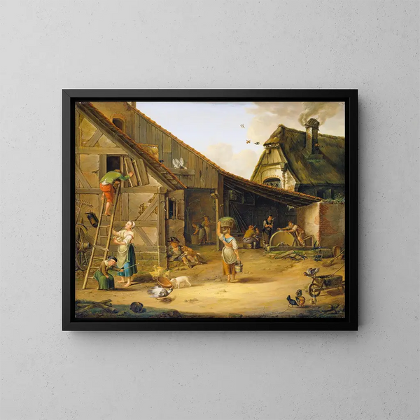 A Farm - Johann Ludwig Ernst Morgenstern — framed artwork on a wall