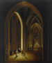 un interior de iglesia iluminada con velas - Johann Ludwig Ernst Morgenstern — vista de la obra