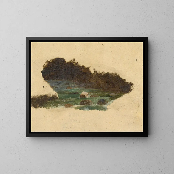 Estudio detallado de un arroyo - Johann Matthias Ranftl — cuadro enmarcado en la pared