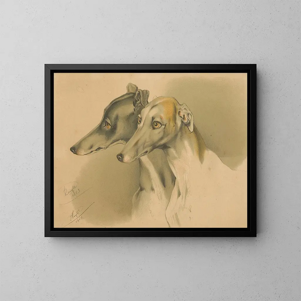 Perros de caza - Johann Matthias Ranftl — cuadro enmarcado en la pared
