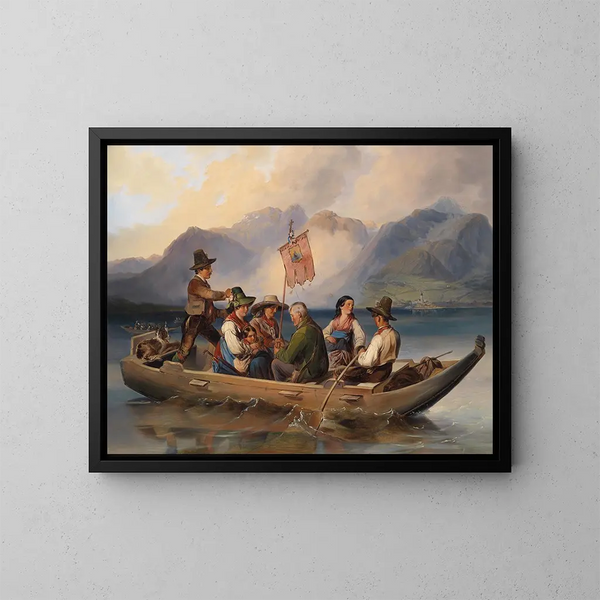 Traversée sur le lac Wolfgang - Johann Matthias Ranftl — cuadro enmarcado en la pared