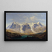 Wetterhorn, Mettenberg et Eiger avec les glaciers de Grindelwald entre les deux - Johann Michael Sattler — framed artwork on a wall