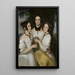 Portrait of three girls - Johann Nepomuk Nestroy — framed artwork on a wall