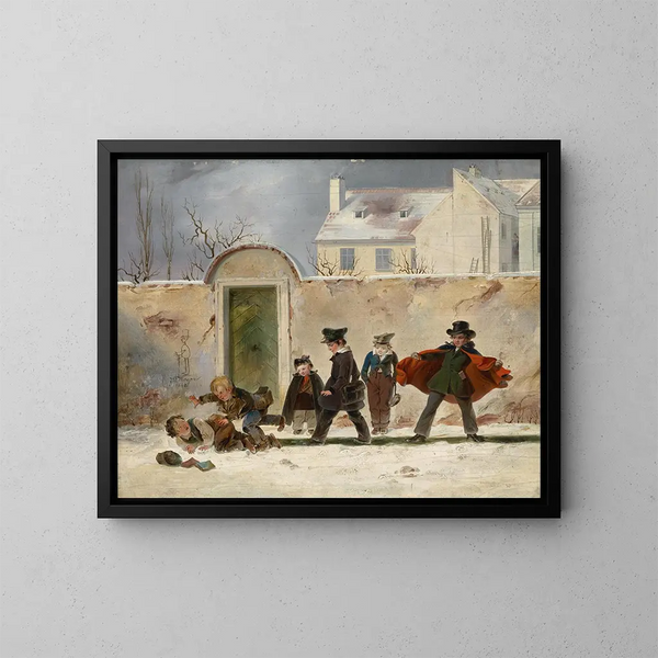Después de la escuela - Johann Nepomuk Mayer — cuadro enmarcado en la pared