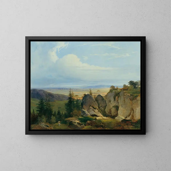 La lande de Wiener Neustadt vue de Wetzelsdorf - Johann Nepomuk Passini — cuadro enmarcado en la pared