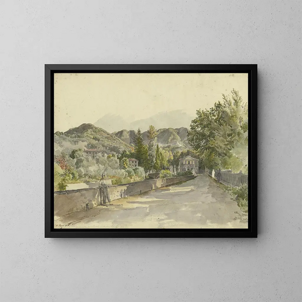Entrance at Marglia Colla, Villa of Marquis Luchesimi - Johann Nepomuk Rauch — framed artwork on a wall