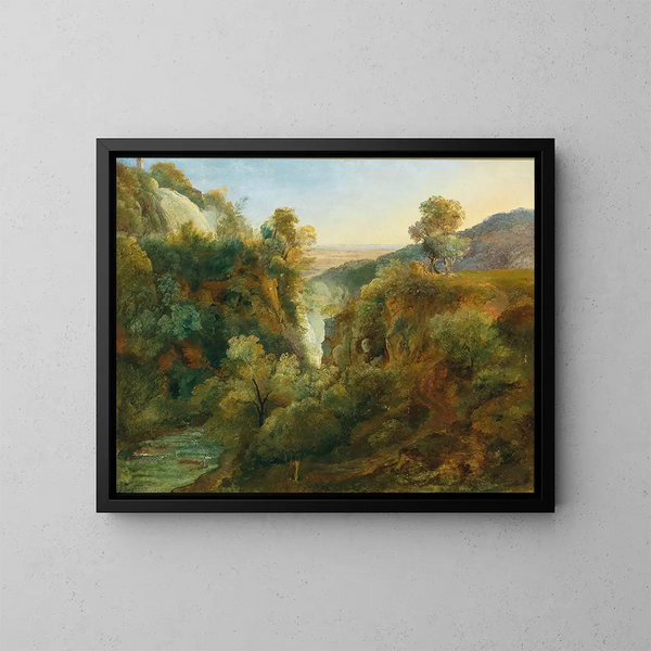 Cascade at Tivoli - Johann Nepomuk Rauch — framed artwork on a wall
