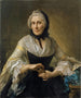 Retrato de una dama desconocida con una caja de chocolates dorados - Johann Nikolaus Grooth — vista de la obra