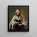 Retrato de una dama desconocida con una caja de chocolates dorados - Johann Nikolaus Grooth — cuadro enmarcado en la pared
