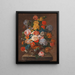 Un ramo de flores con un nido de pájaro - Johann Oberer — cuadro enmarcado en la pared