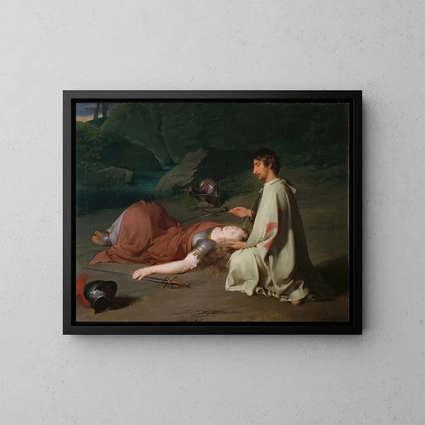 El bautismo de Chlorinde - Johann Peter Krafft — cuadro enmarcado en la pared