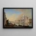 Venice Painting A caprice view of the Grand Canal towards Punta della Dogana - Johann Richter — framed artwork on a wall
