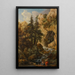 Paisaje forestal con cueva rocosa, torrente y personajes - Johann Samuel Hetzendorf — cuadro enmarcado en la pared