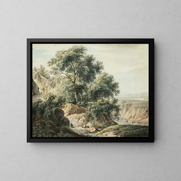Paisaje italiano - Johann Schilbach — cuadro enmarcado en la pared