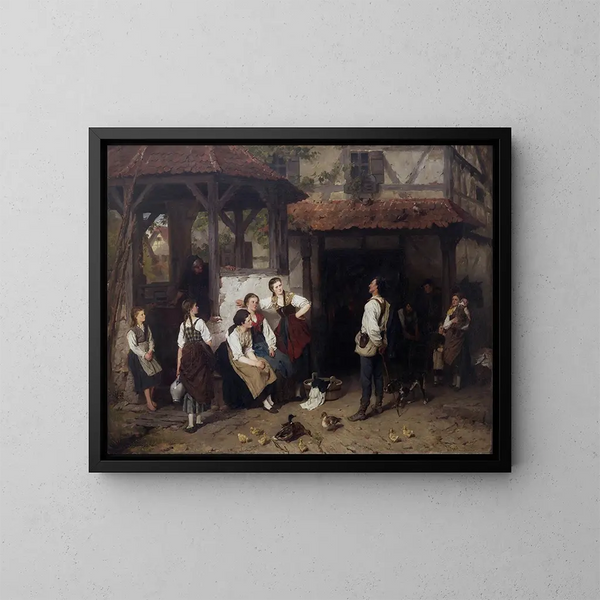 Retorno del vacacionista - Johann Sperl — cuadro enmarcado en la pared