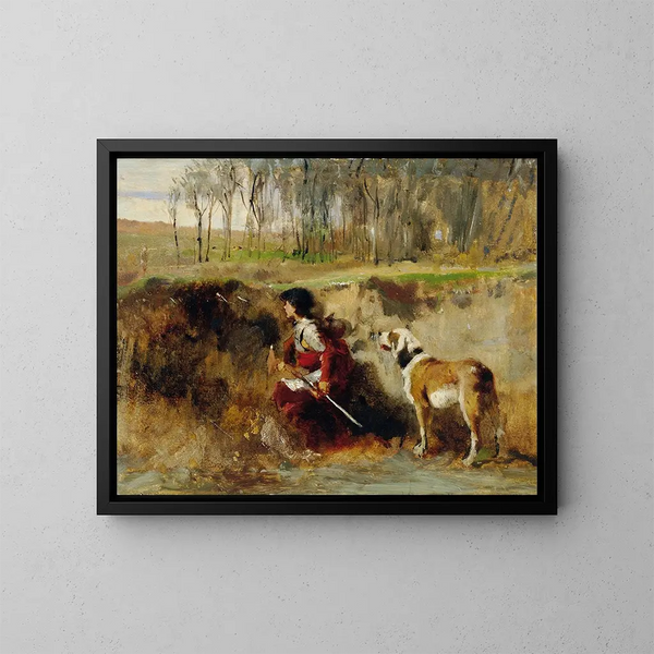 Knight with a Dog - Johann Till the Younger — framed artwork on a wall