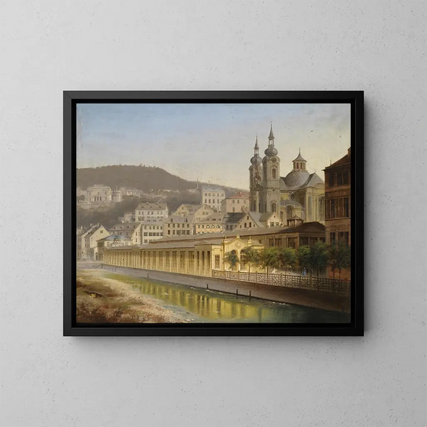 Vista de Karlsbad - Johann Wilhelm Jankowski — cuadro enmarcado en la pared