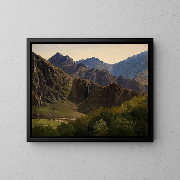 Cadenas montañosas cerca de Altenahr - Johann Wilhelm Schirmer — cuadro enmarcado en la pared