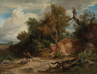 Johann Wilhelm Schirmer - Der Mittag Der berfall auf den Wanderer.webp