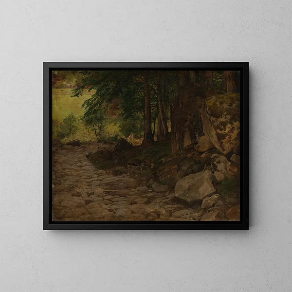Camino de montaña en Suiza - Johann Wilhelm Schirmer — cuadro enmarcado en la pared