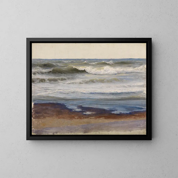 Rupture de mer sur la côte de Normandie - Johann Wilhelm Schirmer — cuadro enmarcado en la pared