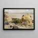 Rocky Shore Painting - Johann Wilhelm Schirmer — framed artwork on a wall