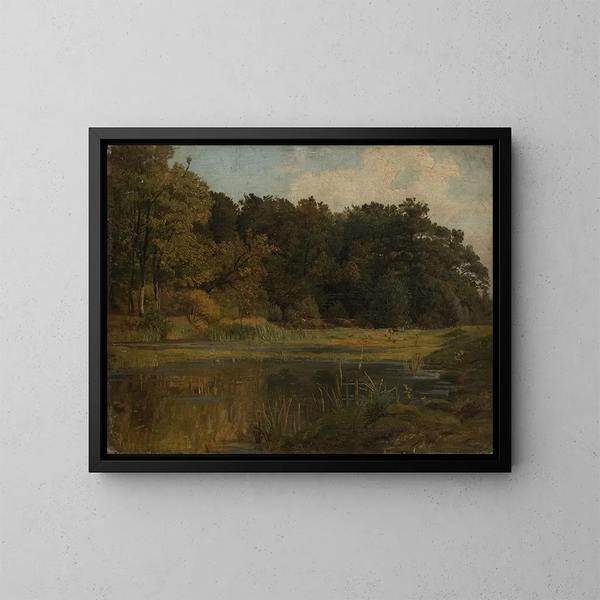 Estanque forestal - Johann Wilhelm Schirmer — cuadro enmarcado en la pared