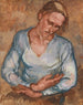 la mujer con los brazos cruzados - Johanna Kampmann-Freund — vista de la obra