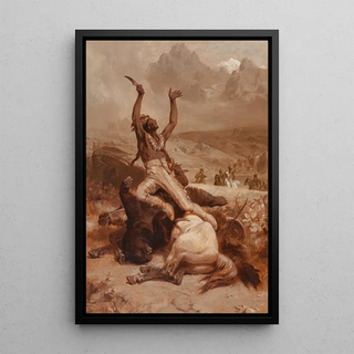 Johannes Adam Simon Oertel - Indian brave rejoicing over slain bear.webp