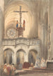 Interior church painting with mass - Johannes Bosboom — artwork view