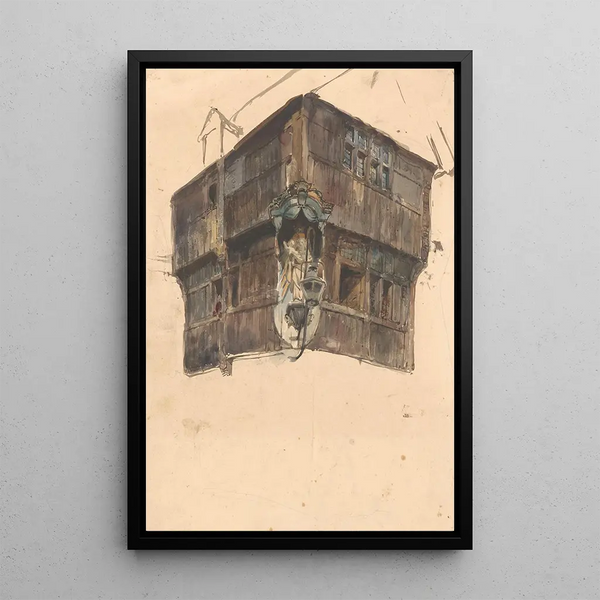 Johannes Bosboom - Studie van de bovenste verdieping van een hoekhuis.webp