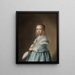 Retrato de una niña vestida de azul - Johannes Cornelisz Verspronck — cuadro enmarcado en la pared