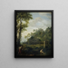 Landscape Arcadian with Salmacis and Hermaphrodite - Johannes Glauber — framed artwork on a wall