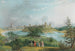 Les ruines de la forteresse d'Ivangorod Johannesstadt et une partie de Narva vues depuis la hauteur de Joachimsthal - Johannes Hau — artwork view