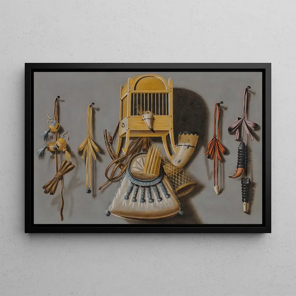 Johannes Leemans - A trompe loeil with a birdcage.webp