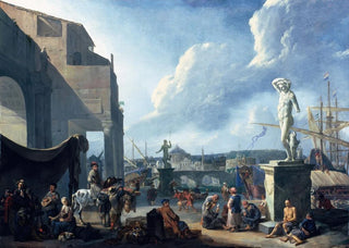 Johannes Lingelbach - A Capriccio View of Rome with the Castel SantAngelo.webp
