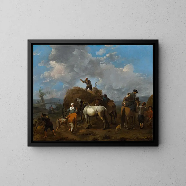 La Fauche des foins - Johannes Lingelbach — cuadro enmarcado en la pared