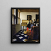La Dama con virginal y un caballero en la lección de música - Johannes Vermeer — cuadro enmarcado en la pared