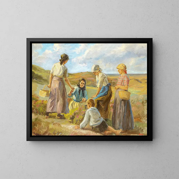 Women in the dunes near Skagen - Johannes Wilhjelm — framed artwork on a wall