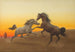 de caballos árabes al atardecer - John Alexander Harrington Bird — vista de la obra
