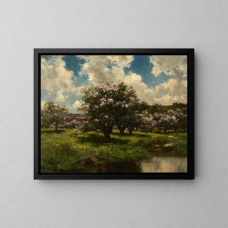 John Appleton Brown - Apple Blossoms Near a Pond.webp