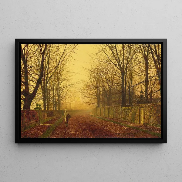 Una Idilio dorado - John Atkinson Grimshaw — cuadro enmarcado en la pared